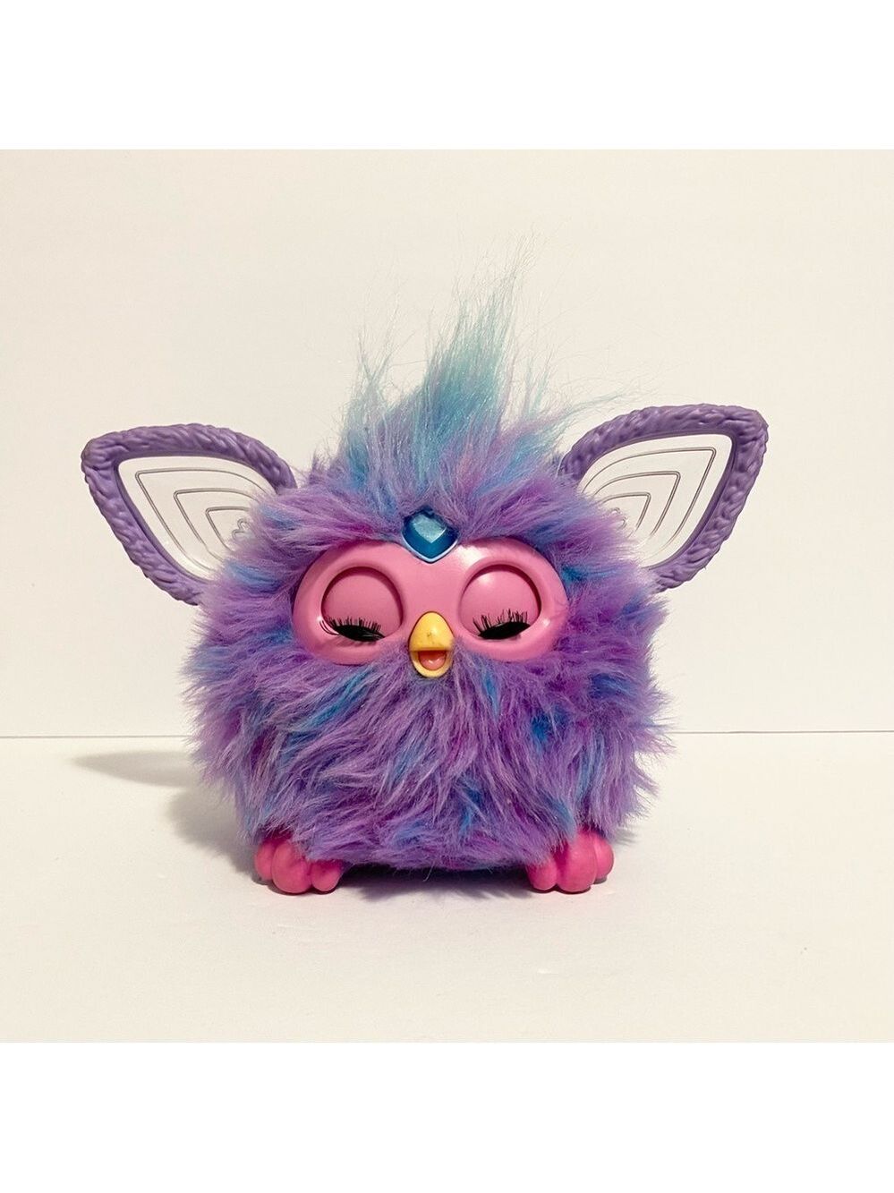 Furby Purple Blue Tie Dye Rainbow Plush Interactive Toy 2023